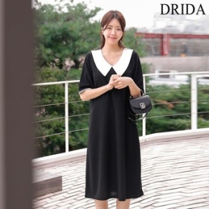 드리다 O25073BA 빅카라브이넥롱원피스 빅사이즈