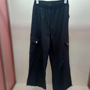 라티움 HC06 국내생산 통와이드 카고 건빵 밴딩 바지 T2613pt06B1