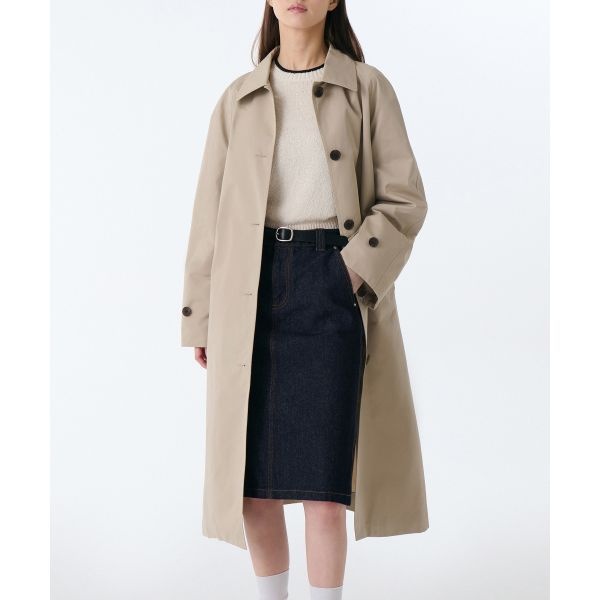 무신사 스탠다드 MUSINSA STANDARD WOMAN 우먼즈 오버사이즈 싱글 트렌치 코트 라이트 베이지 MWECR2Z01-LB 284837_이미지