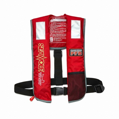 SW-7F03 보급형 자동팽창식 구명조끼 레드