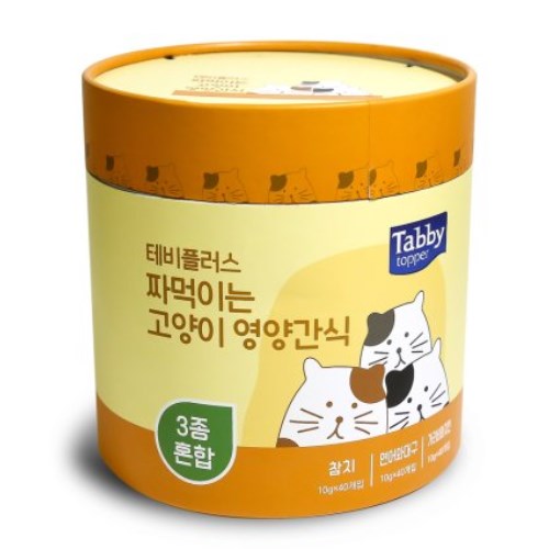 테비토퍼 테비플러스 짜먹이는 고양이 영양간식 참치+연어와대구+가리비와치킨 1.2kg (10g x 120p) (1개)_이미지
