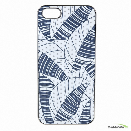 3SMK 아이폰 5/5S/SE 솔리드스킨 크롬 나뭇잎 검정 케이스