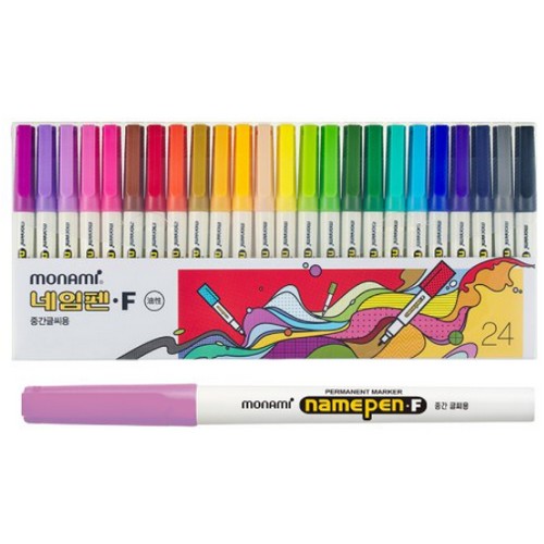 모나미 중간글씨용 네임펜 세트 (24색)