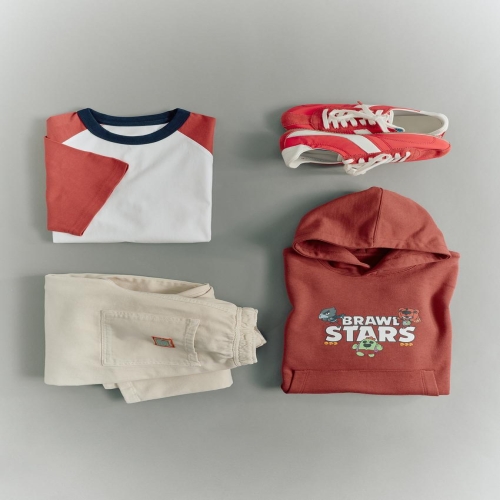 자라 BRAWL STARS SUPERCELL OY 후드 스웨트셔츠 그레이 레드 3854648661 925718_이미지