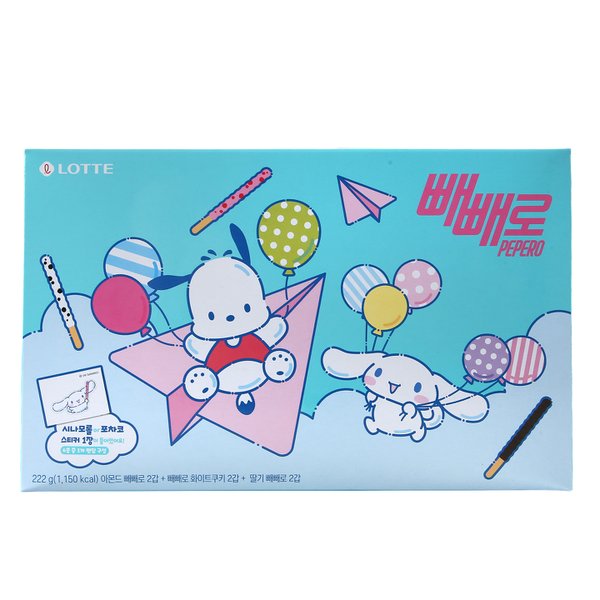 롯데제과 산리오 시나모롤n포차코 빼빼로 6입 세트 (1개)_이미지