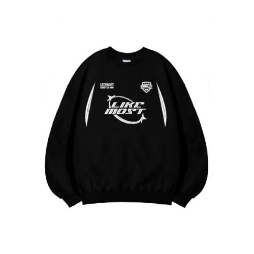 모스트 라이크더 LIKE THE 라이크 링스타 오버핏 스웨트셔츠 블랙 5006020672 3038648_이미지