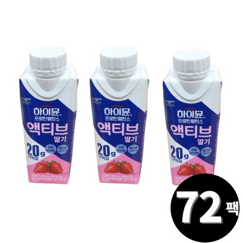 일동후디스 하이뮨 프로틴 밸런스 액티브 딸기 250ml (72개)