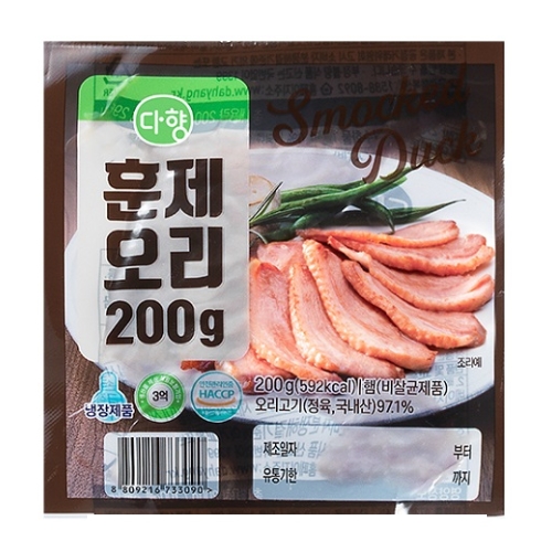 다향오리 슬라이스되어 간편한 다향 훈제오리 200g (4개)_이미지