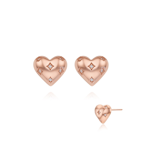 스톤헨지 실버 하트 큐빅 귀걸이 SC24D03E
