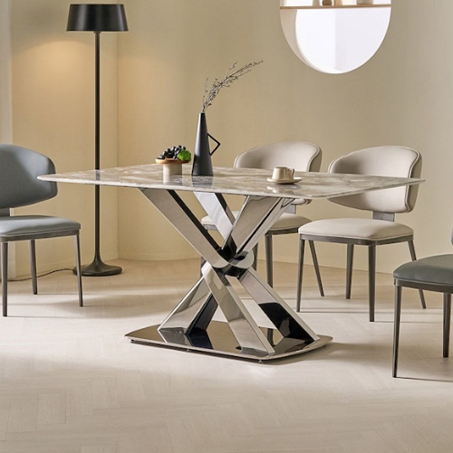 씨앤씨구스  디엘르 레체 B형 천연대리석 식탁 1600 (의자4개)