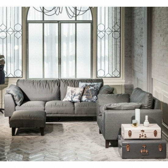 매스티지데코 RV 루게 카우치 소파 민트그레이 4인용 (스툴포함)