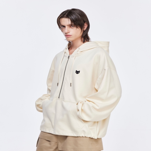 송지오 지제로 메모라빌리아 하프 집업 후드 크림 SG5TS807CR_이미지