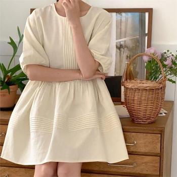 오노마 ONM 여자 루즈핏 미니원피스 5부 소매 10대 20대 학생코디 S8946097_이미지