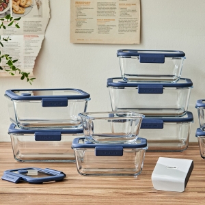 네오플램 글라쎄Z 내열유리 밀폐용기 7종 + 전용 진공펌프