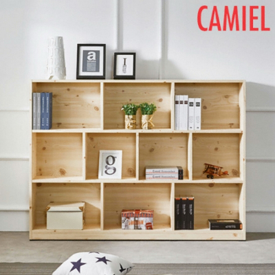 까미엘 엘리아 레드파인 3단 가로형 책장 1800