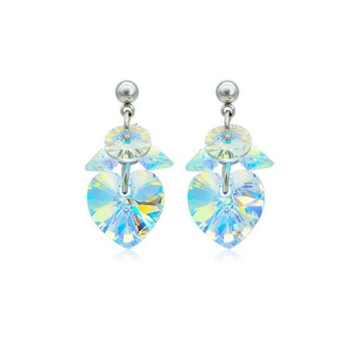 러블리 하트 오스트리아 크리스탈 드롭 스테인레스 귀걸이 250903