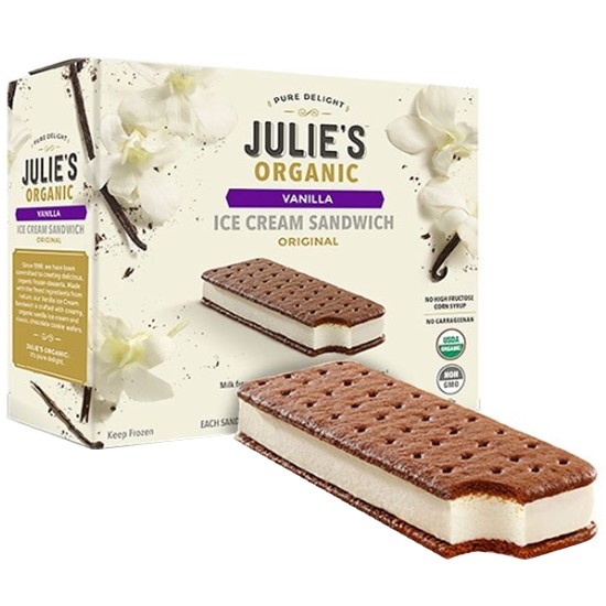 줄리스 유기농 바닐라 아이스크림 샌드위치 108ml (6개)_이미지