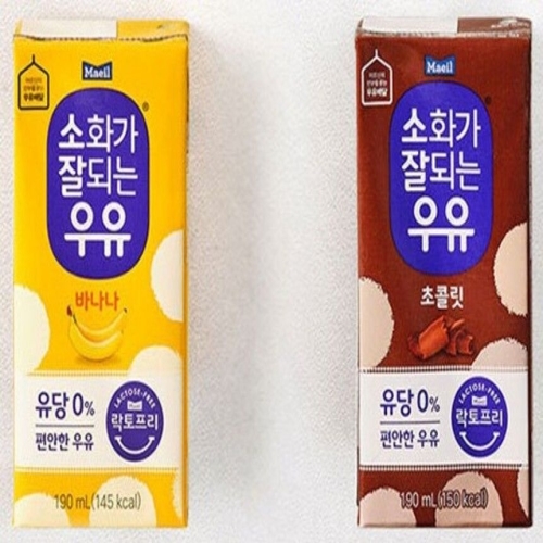 매일유업 소화가 잘되는 우유 오리지널 + 초콜릿 190ml (48개)