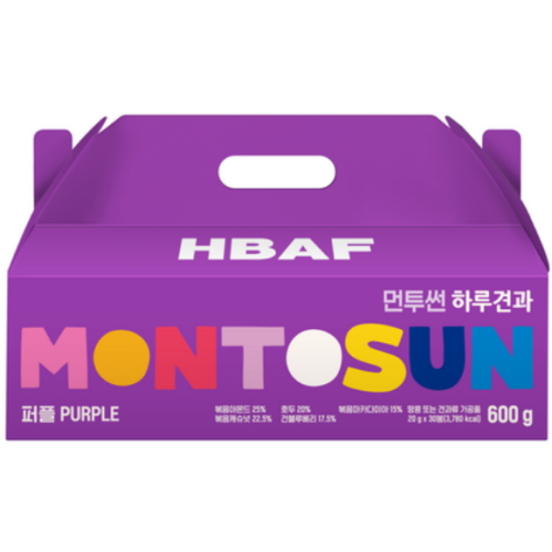 HBAF 먼투썬 하루견과 퍼플 선물세트 20g 30개입 (1개)_이미지