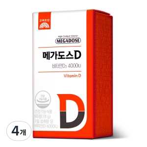 고려은단 메가도스D 비타민D3 4000IU 200mg 90정 (4개)