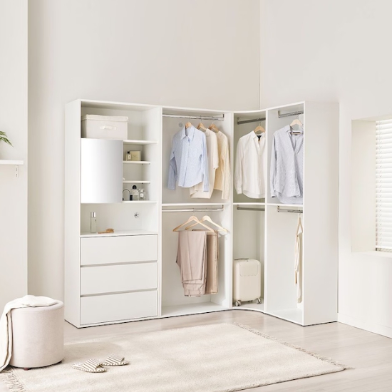 레이디가구 이안 코너형 드레스룸 세트 3000