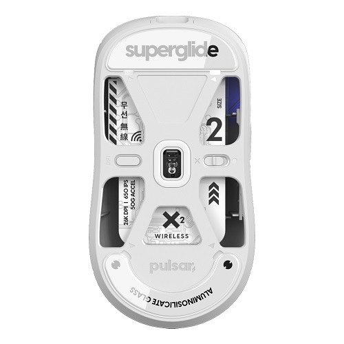 Pulsar X2 무선 마우스 전용 슈퍼글라이드 글라스 마우스피트 (화이트)_이미지