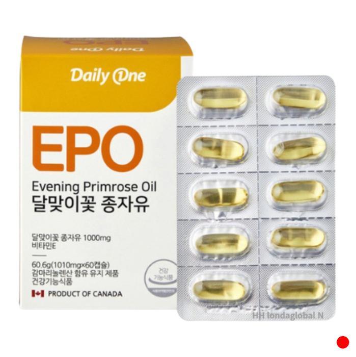 데일리원 EPO 달맞이꽃 종자유 1010mg 60캡슐 (1개)_이미지