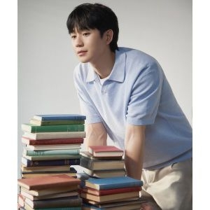 마인드브릿지 남성용 린넨라이크 카라반팔니트 MZKT3121 IVORY 095_이미지