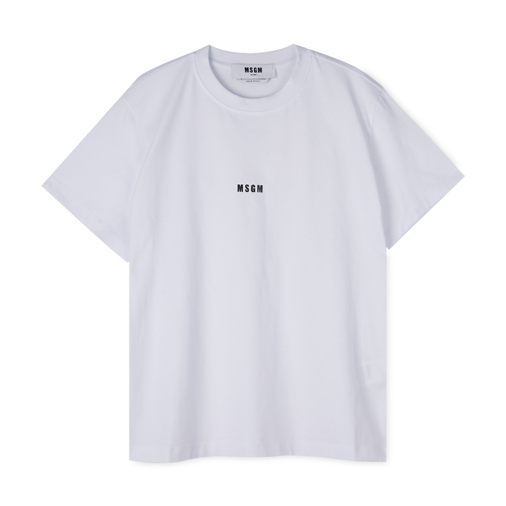 MSGM 마이크로 로고 반팔 티셔츠 2000MDM500 200002 (01, 화이트)_이미지