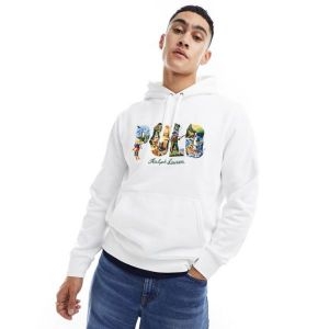 �����η� ���� �̱� ���� floral logo print hoodie in white 253883