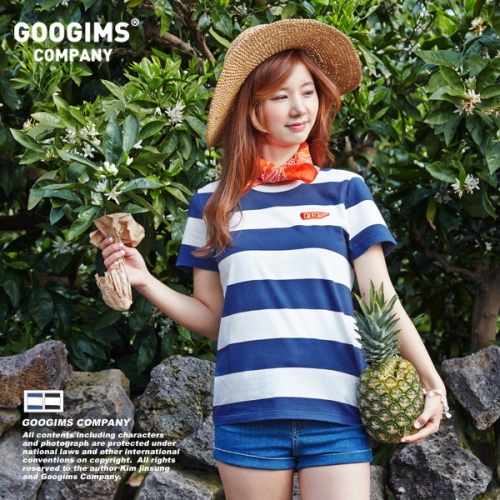 구김스 0126_ 플라이 스트라이프 반팔 티셔츠  G15MMRT404