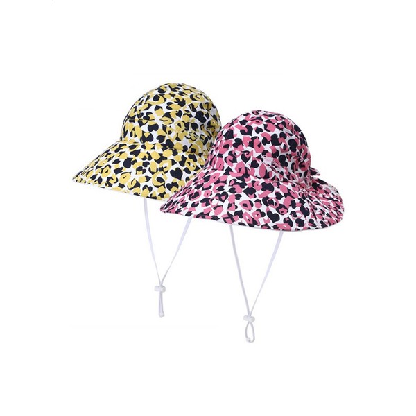 하트 패턴포인트 리본 와이어 벙거지모자 16812CP22