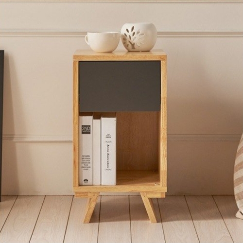 비에스디자인 포코 높은 서랍형 원목 협탁 300_이미지