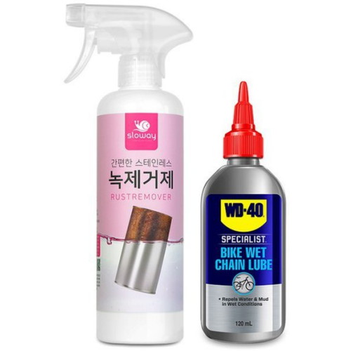 슬로웨이 스테인리스 녹제거제 500ml + WD40 습식 윤활유 120ml (1세트)_이미지