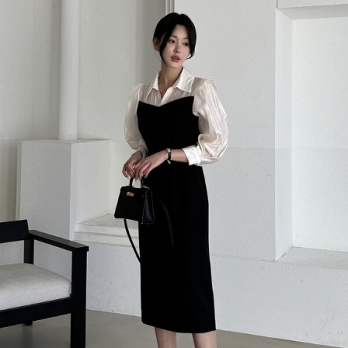 모리스커밍홈 55-77 블랑 레이어드 하객 원피스_M2501OP004A