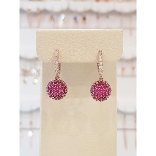 세이브존01 40대여자생일선물 루비 큐빅 미러볼 원터치 귀걸이 VE202 S16218201