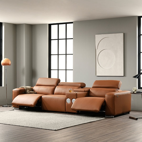 로빈 가죽 리클라이너 4인용