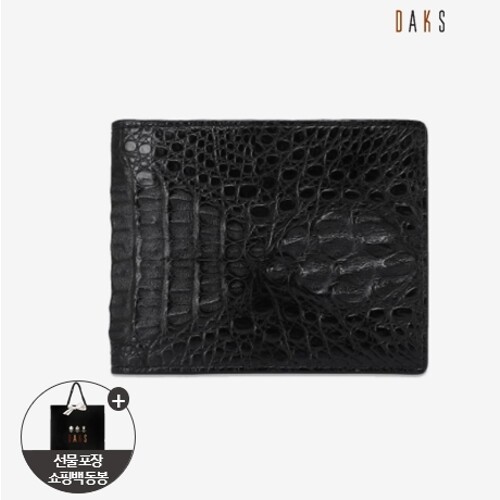 닥스 CAIMAN 악어가죽 반지갑 DBWA1F713BK_이미지