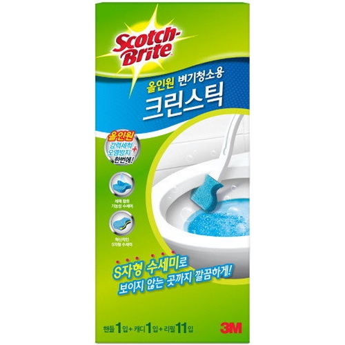 올인원 변기청소용 크린스틱 + 거치대