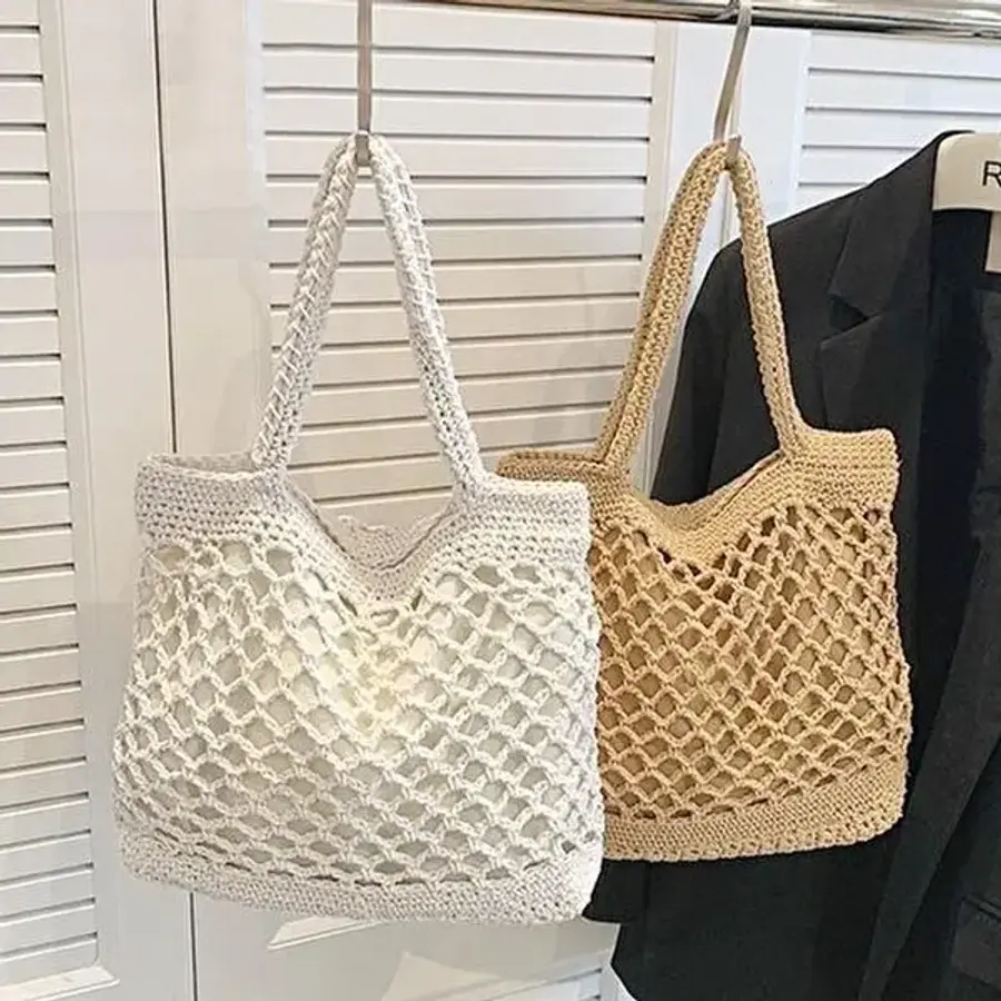 마띠에르 니트 토트백 네트 뜨개 캐주얼 여성-WFPH9TZ