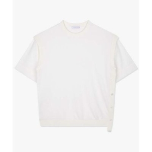 파스토조 리버클래시 LKS41338아이보리 사이드 절개 니트 레이어