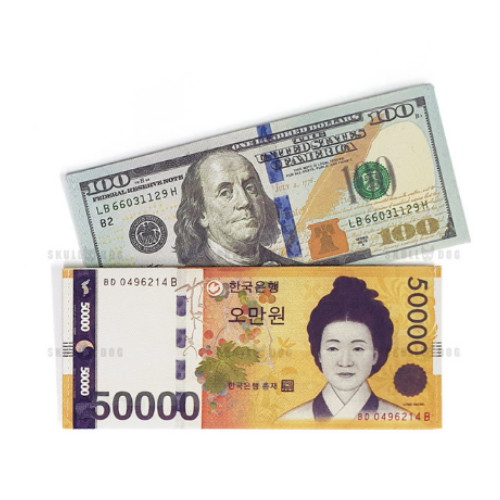 스컬독 내기지갑 지폐 디자인