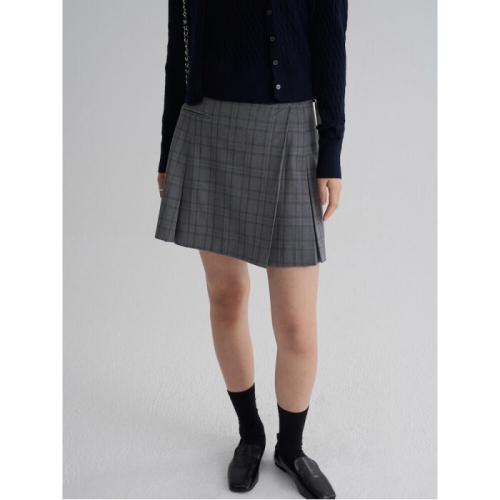 삼성물산 에잇세컨즈 체크 미니 랩 스커트 애쉬 325827LY54