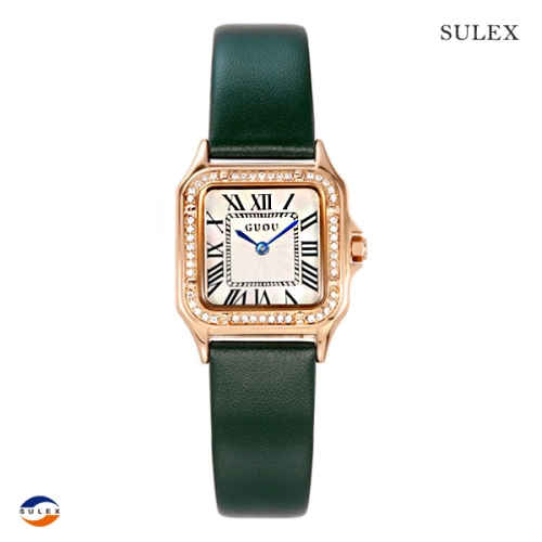 슈럭스 블랙위크 슈럭스 Quartz Watch 24MM 력셔리 여성 가죽시계 GUOU6024 그린 슈럭스 남녀 패션 손목시계 겨울..