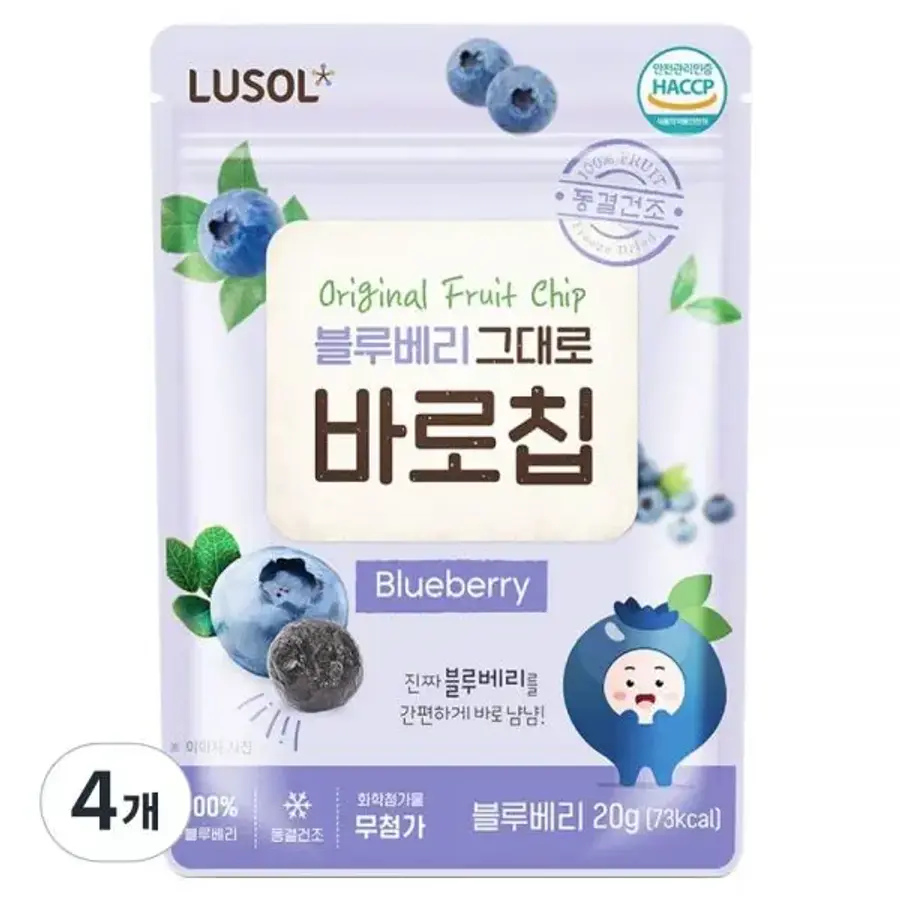 루솔 그대로 바로칩 블루베리 20g (4개)