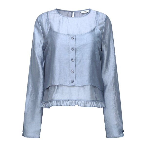 바바패션 JJ지고트 여성 프릴 헴 블라우스 뷔스티에 세트 GS4A0BLR81