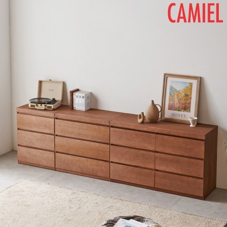 까미엘 브리노 오동나무 솔리드 원목 3단 서랍장 세트 2600