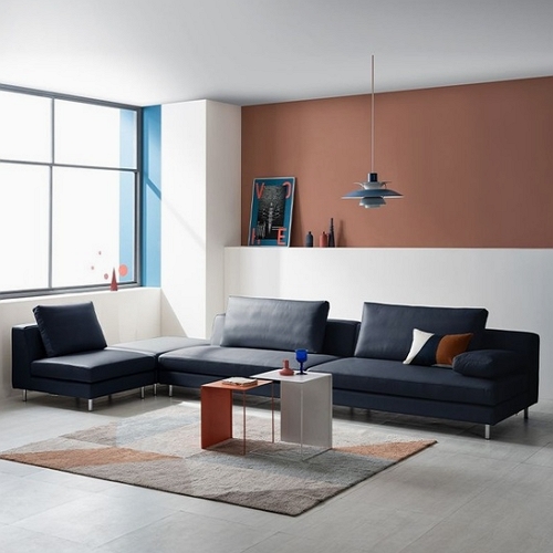 슈가 모듈 전체 천연면피가죽 소파 6인용