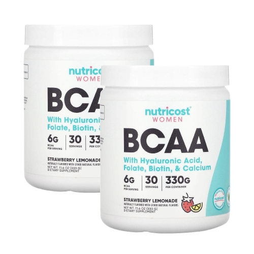 뉴트리코스트 여성용 BCAA 비타민D3 엽산 비오틴 칼슘 함유 딸기 레모네이드 330g (2개)_이미지