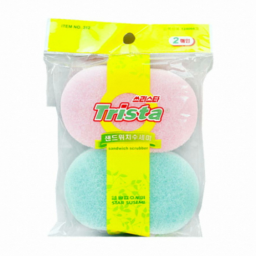 별표수세미 쓰리스타 별표 샌드위치 수세미 2매ㅣ업소용 팬션 판